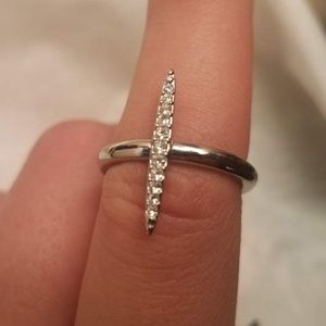 Michael Kors Silver Matchstick Pave Ring